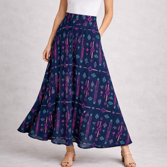 LuLaRoe Dresses & Skirts - LuLaRoe Multicolor Aztec Native Tribal Print Banded Maxi Skirt Size XS